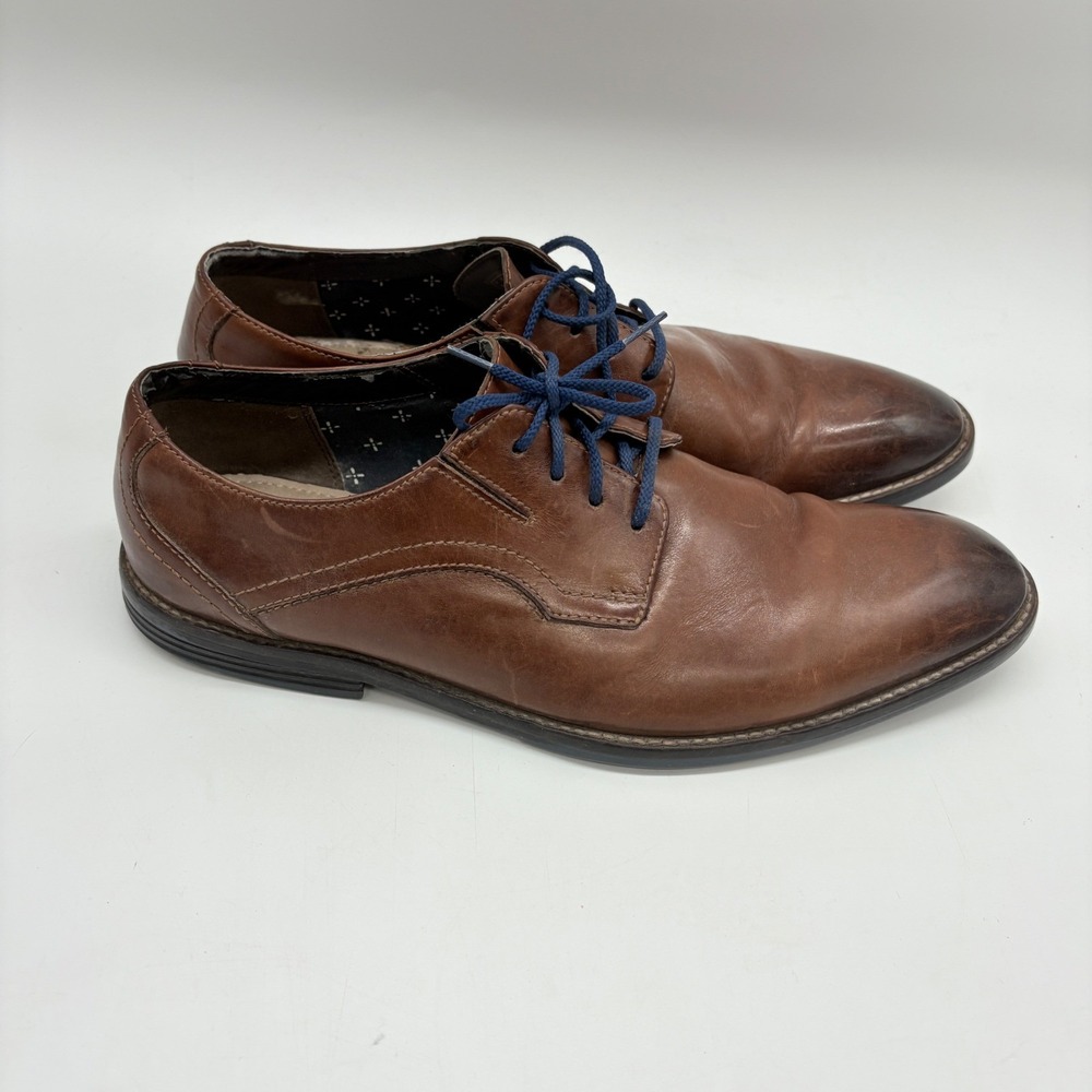 Clarks Tor England Mens 11M Brown Leather Lace Up Oxford Dress Shoes